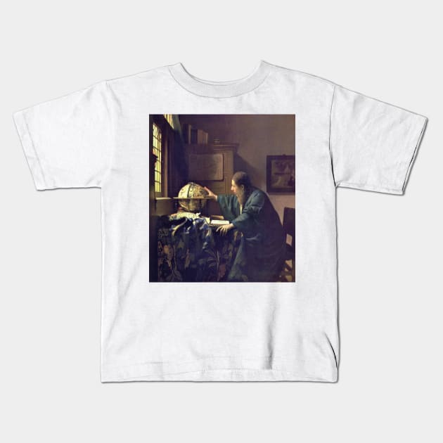 The Astronomer by Jan Vermeer Kids T-Shirt by Classic Art Stall